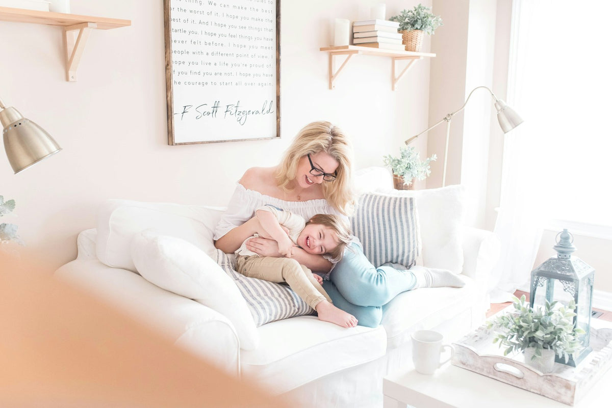 A family at home taking care of its health